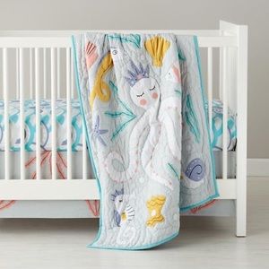 Land of Nod Crib Blanket & Skirt